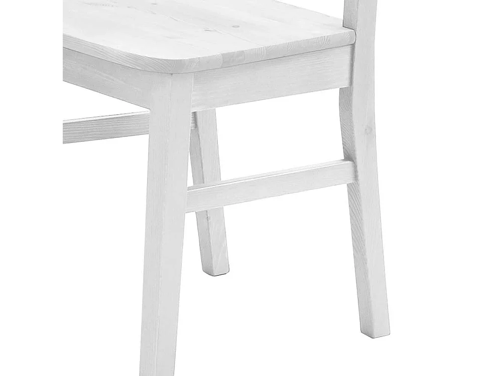 Massivholzstuhl in Weiß Landhausstil (2er Set)