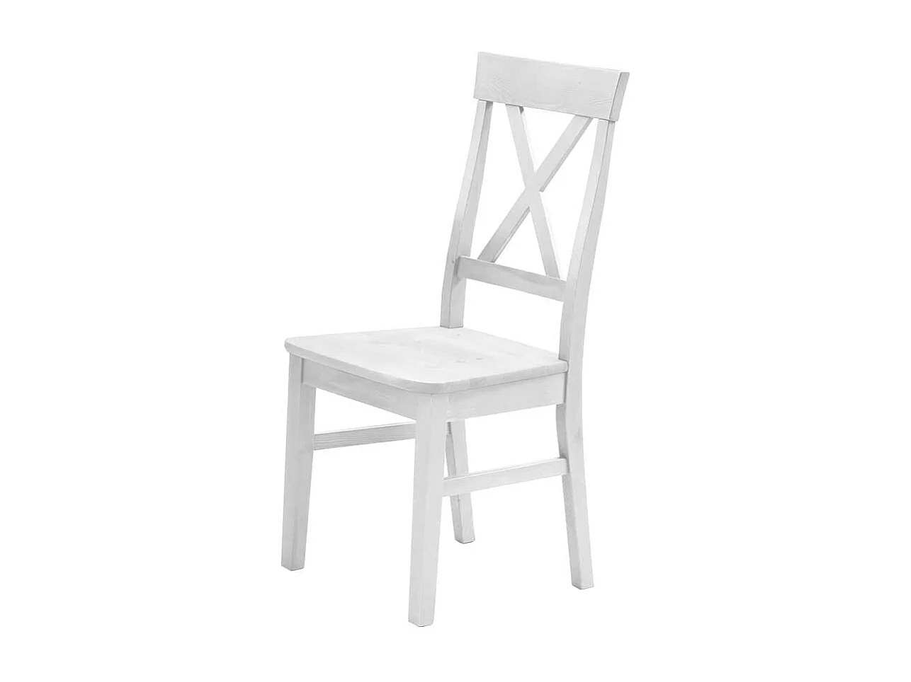 Massivholzstuhl in Weiß Landhausstil (2er Set)