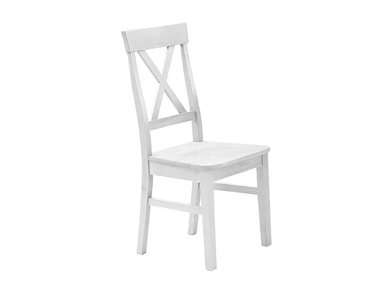 Massivholzstuhl in Weiß Landhausstil (2er Set)