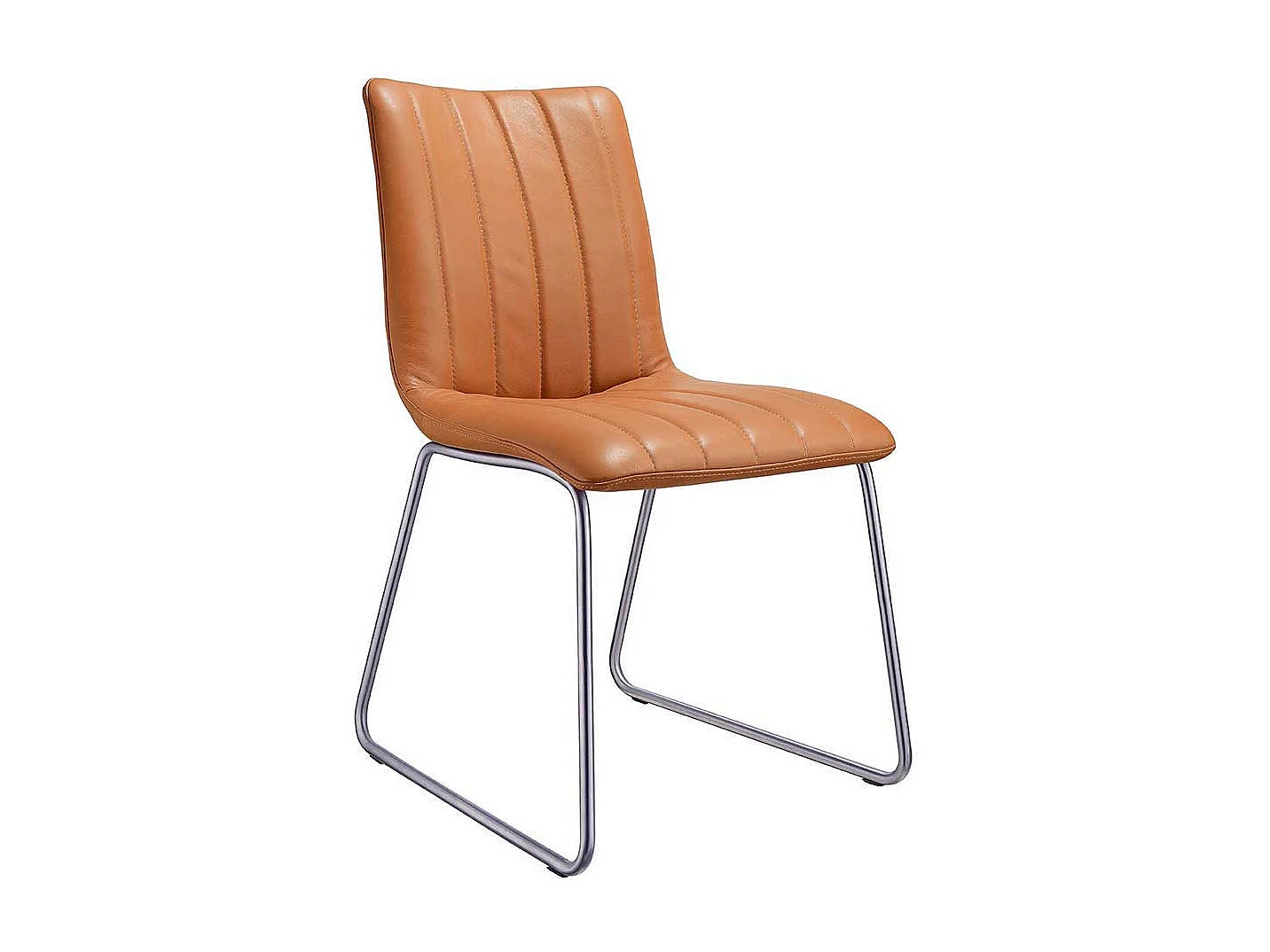 Esstischstuhl in Cognac Braun Echtleder (2er Set)
