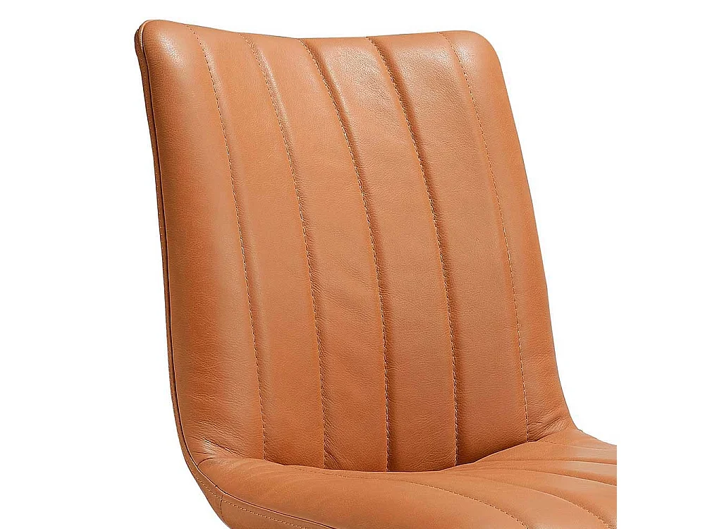 Esstischstuhl in Cognac Braun Echtleder (2er Set)