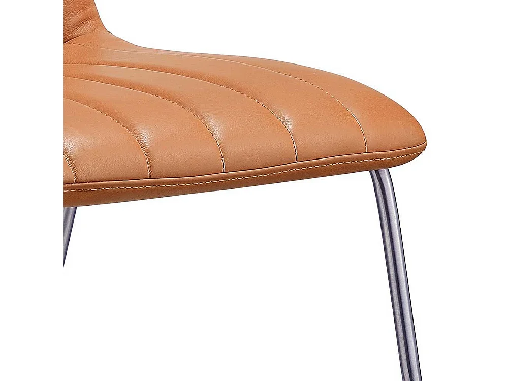 Esstischstuhl in Cognac Braun Echtleder (2er Set)