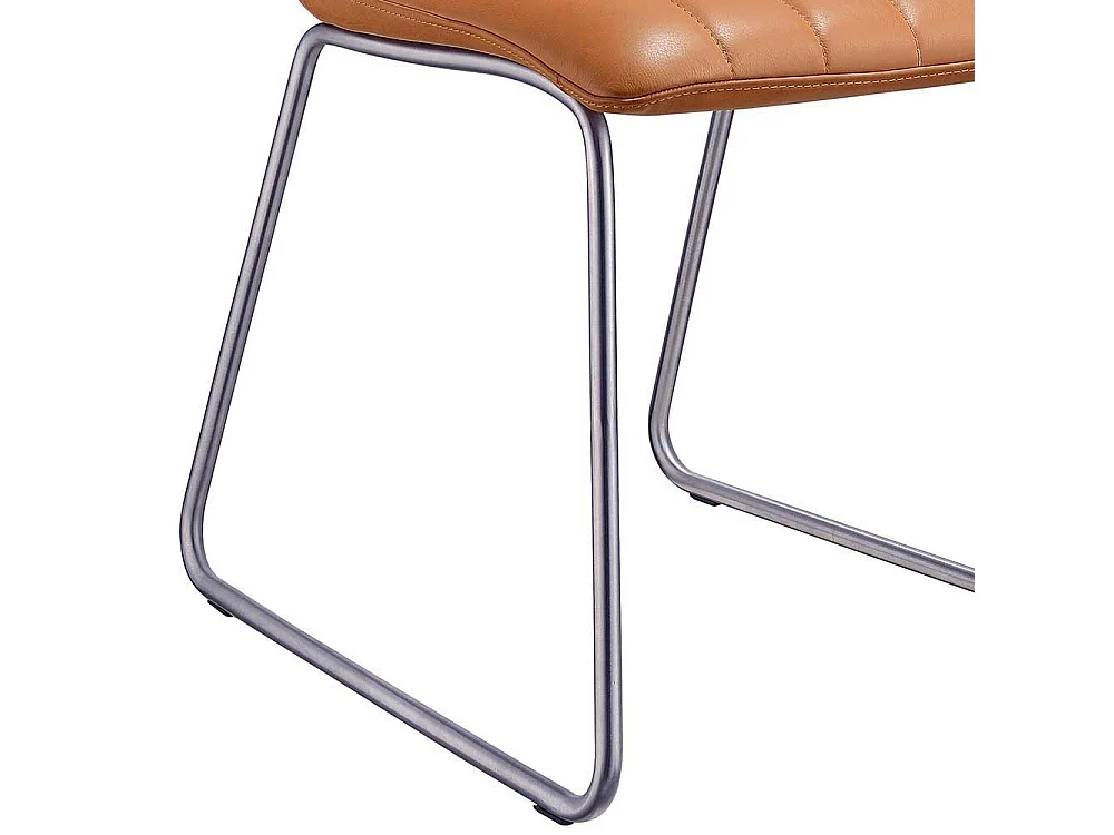 Esstischstuhl in Cognac Braun Echtleder (2er Set)