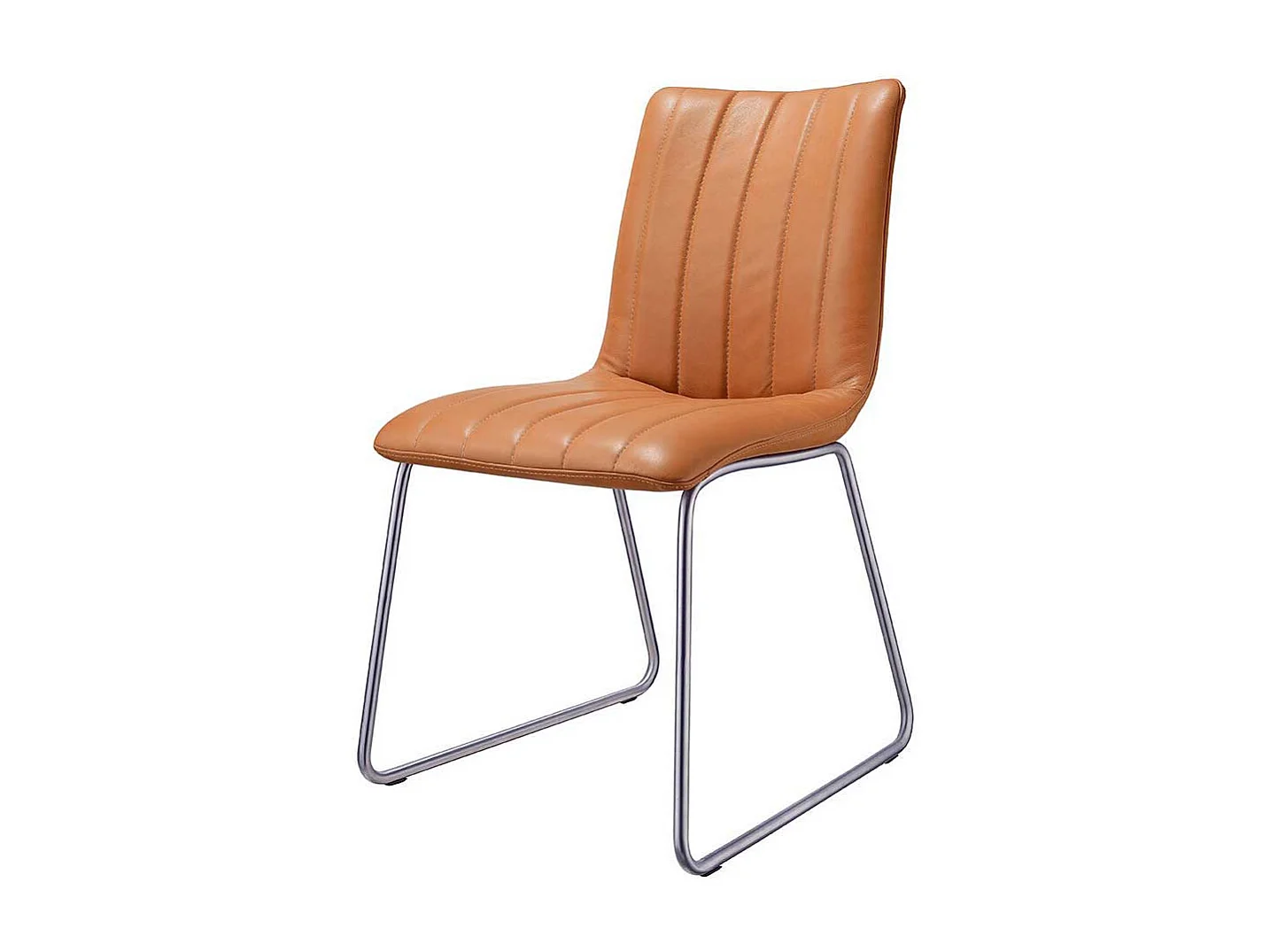 Esstischstuhl in Cognac Braun Echtleder (2er Set)