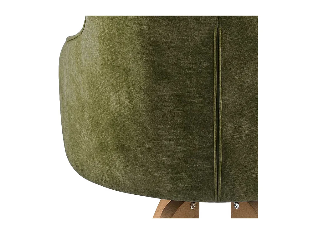Drehbare Polsterstühle in Olivgrün Velours Armlehnen (2er Set)