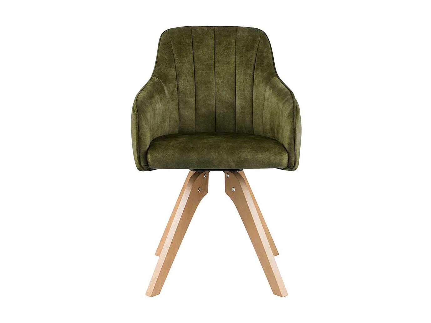 Drehbare Polsterstühle in Olivgrün Velours Armlehnen (2er Set)