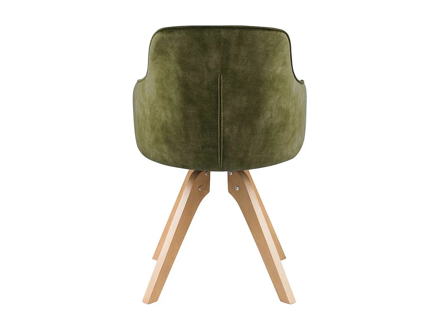 Drehbare Polsterstühle in Olivgrün Velours Armlehnen (2er Set)