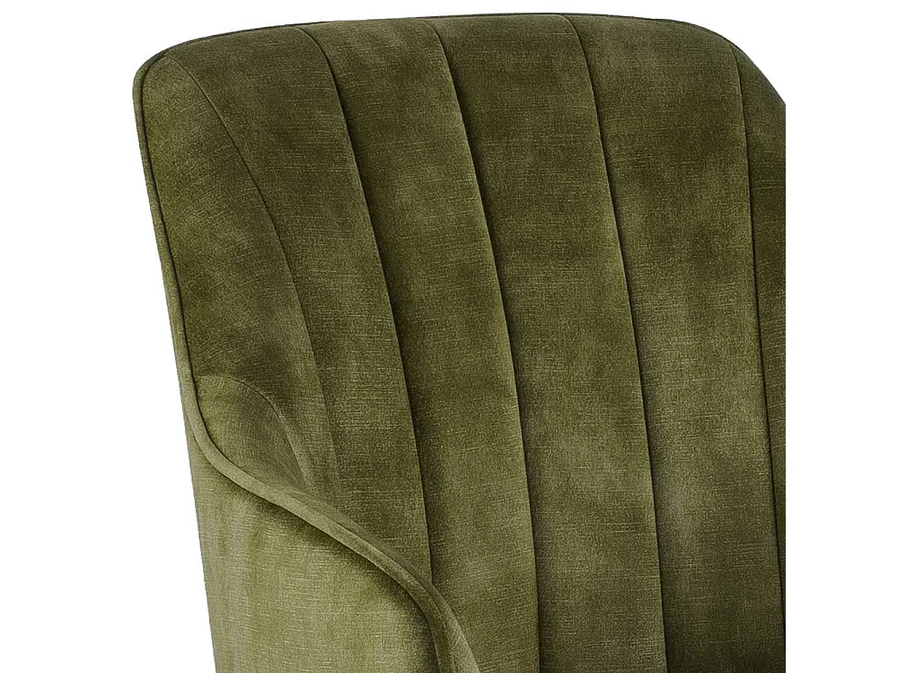Drehbare Polsterstühle in Olivgrün Velours Armlehnen (2er Set)
