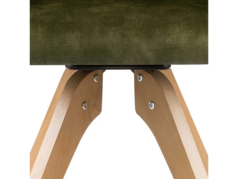 Drehbare Polsterstühle in Olivgrün Velours Armlehnen (2er Set)