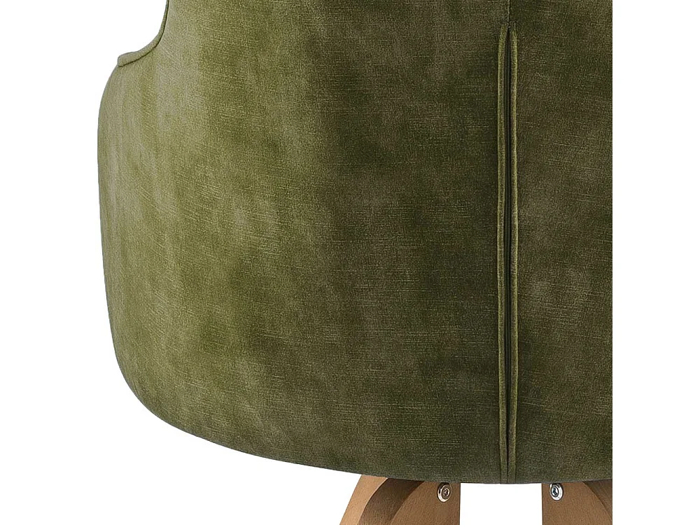 Drehbare Polsterstühle in Olivgrün Velours Armlehnen (2er Set)
