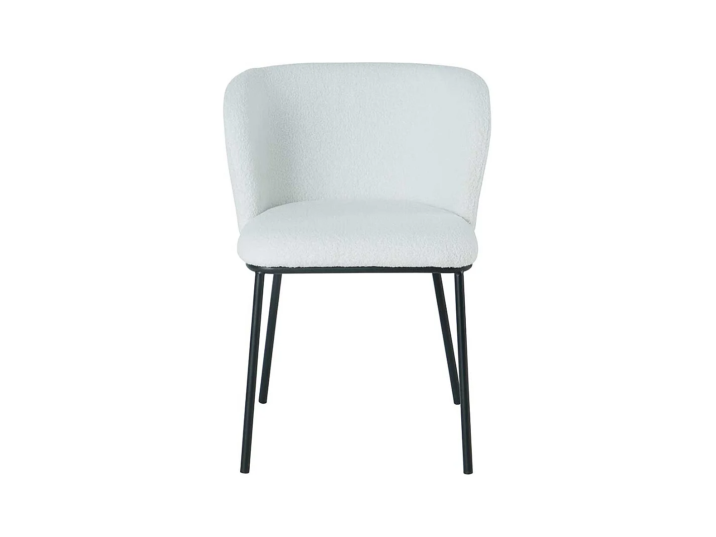 Polsterstuhl Set Esszimmer aus Boucle Stoff und Metall 55 cm breit (2er Set)