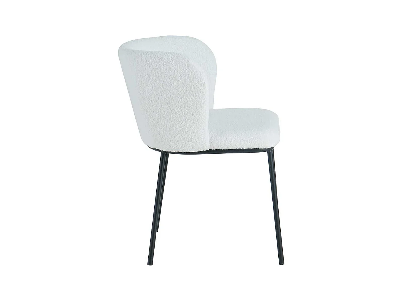 Polsterstuhl Set Esszimmer aus Boucle Stoff und Metall 55 cm breit (2er Set)