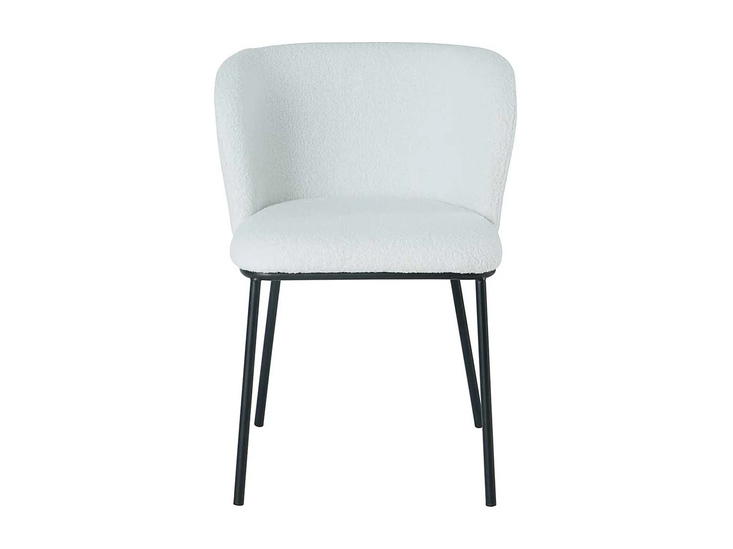 Polsterstuhl Set Esszimmer aus Boucle Stoff und Metall 55 cm breit (2er Set)