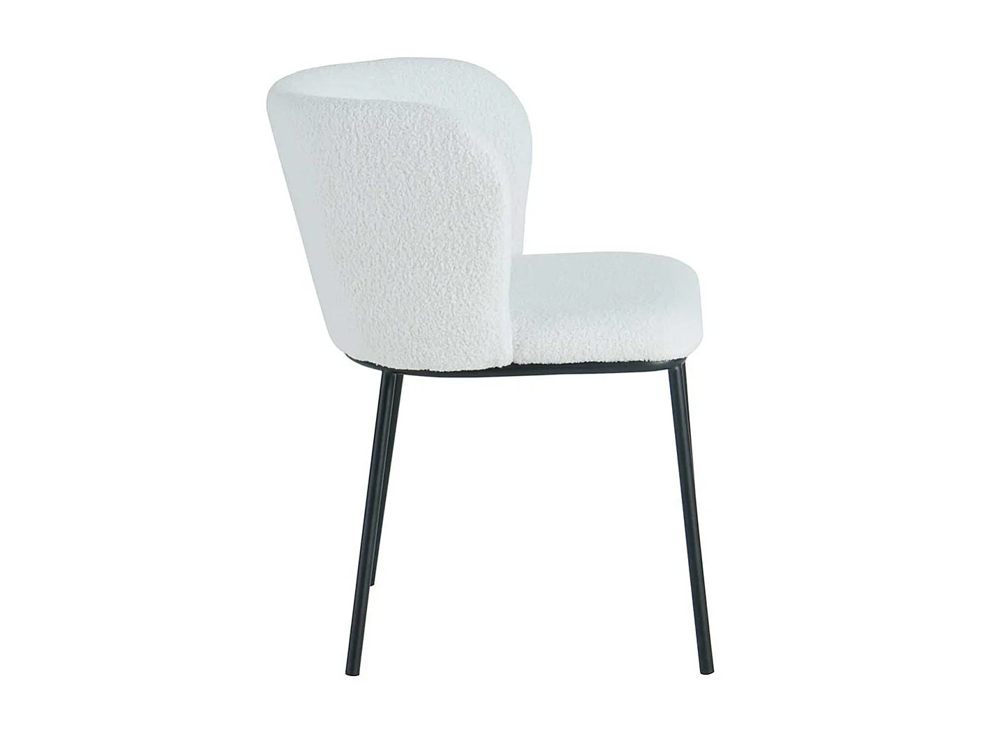 Polsterstuhl Set Esszimmer aus Boucle Stoff und Metall 55 cm breit (2er Set)