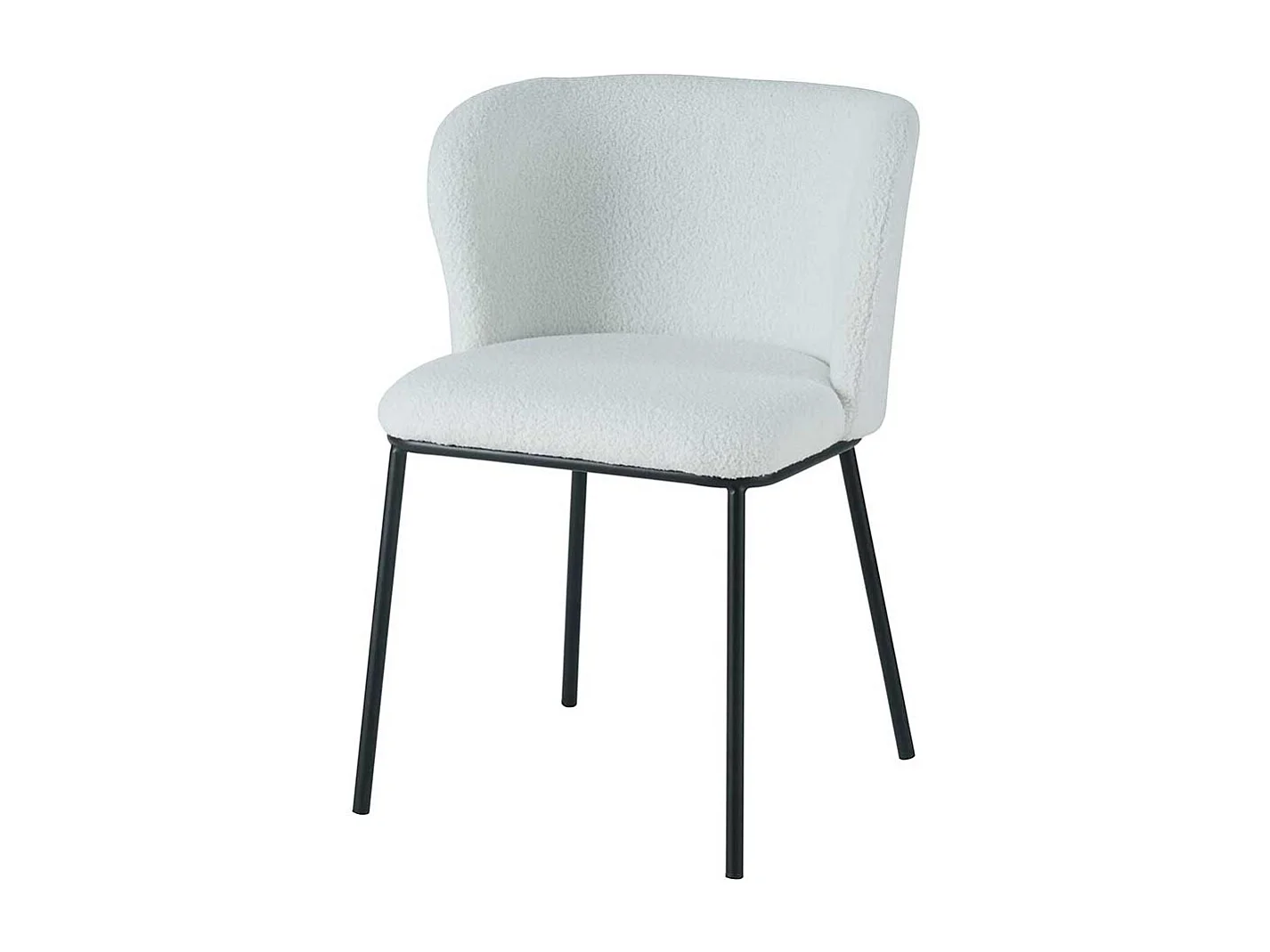 Polsterstuhl Set Esszimmer aus Boucle Stoff und Metall 55 cm breit (2er Set)