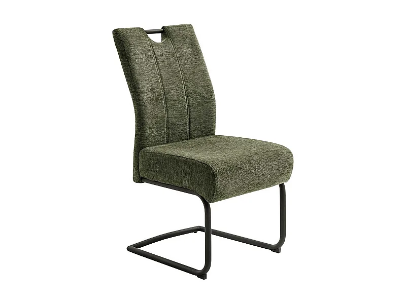 Freischwinger mit hoher Lehne Oliv Grün Chenillegewebe (2er Set)