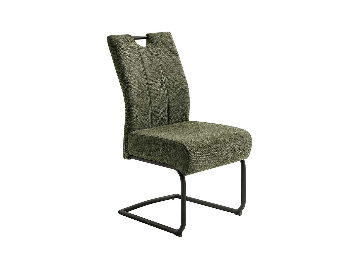 Freischwinger mit hoher Lehne Oliv Grün Chenillegewebe (2er Set)