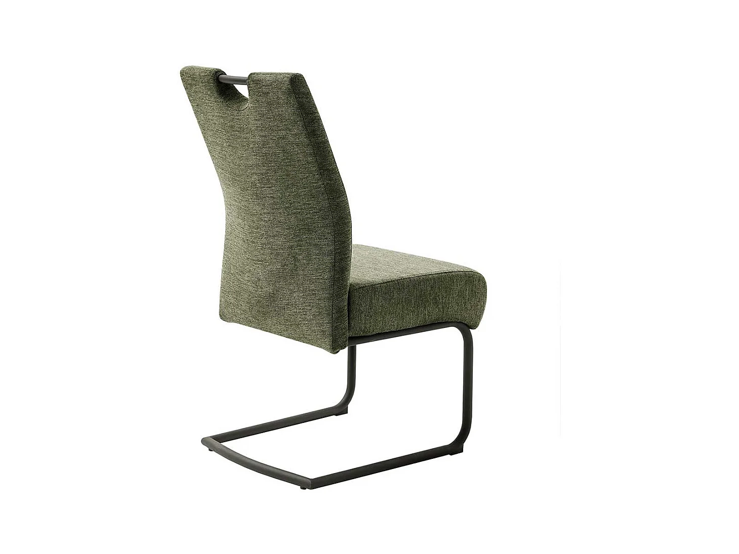 Freischwinger mit hoher Lehne Oliv Grün Chenillegewebe (2er Set)