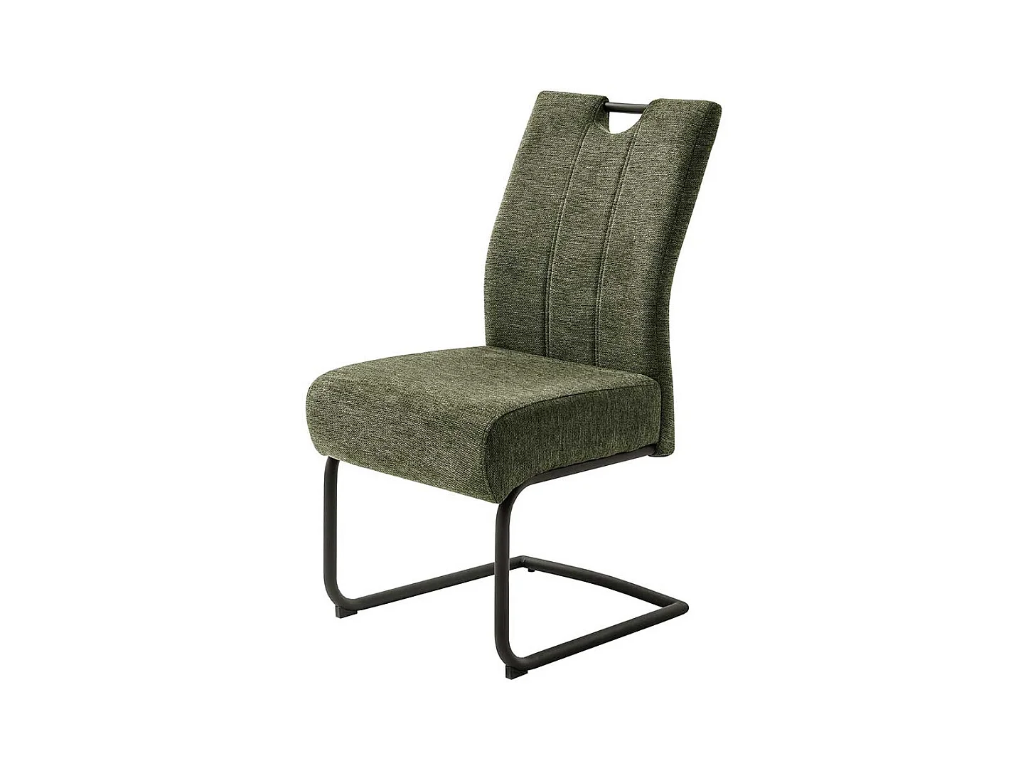 Freischwinger mit hoher Lehne Oliv Grün Chenillegewebe (2er Set)