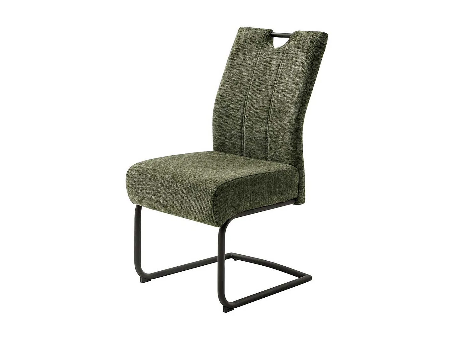 Freischwinger mit hoher Lehne Oliv Grün Chenillegewebe (2er Set)