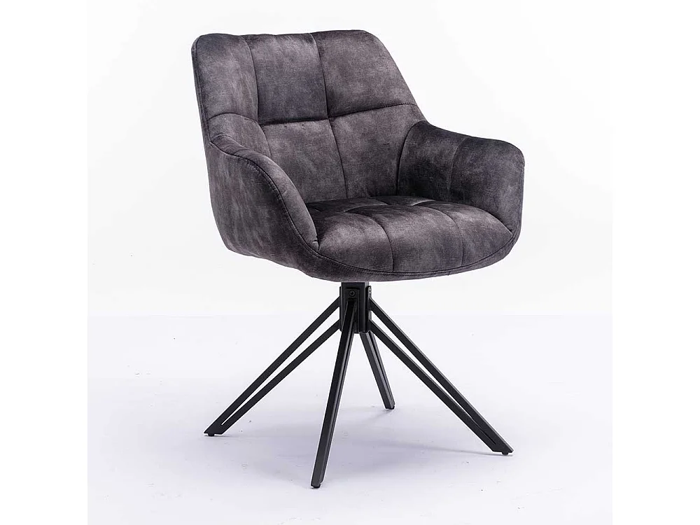 Polster Armlehnstühle in Anthrazit und Schwarz Gestell aus Metall (2er Set)