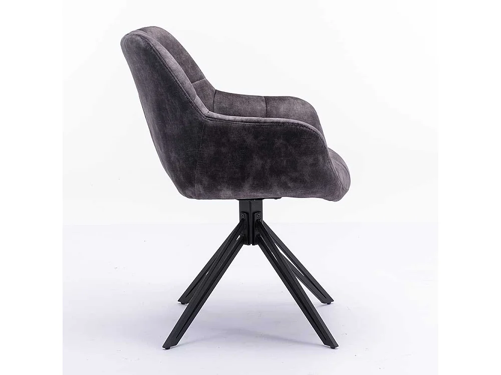 Polster Armlehnstühle in Anthrazit und Schwarz Gestell aus Metall (2er Set)