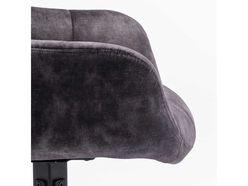 Polster Armlehnstühle in Anthrazit und Schwarz Gestell aus Metall (2er Set)