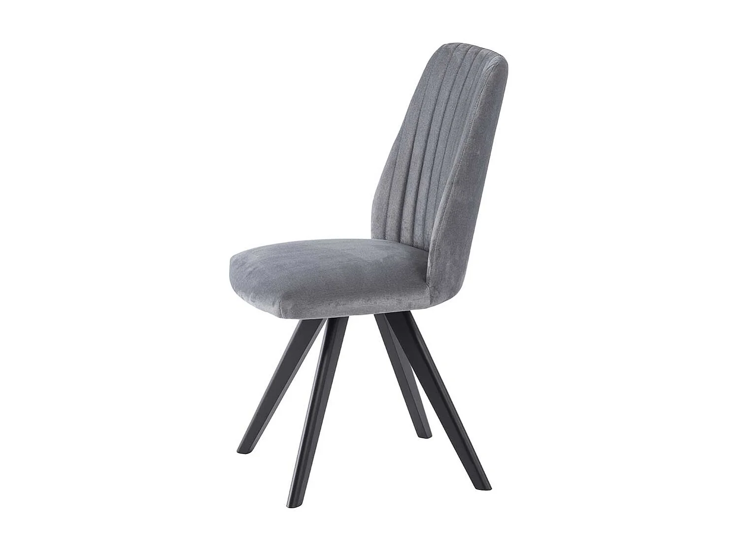 Grauer Polsterstuhl mit Gestell aus Massivholz Schwarz (2er Set)