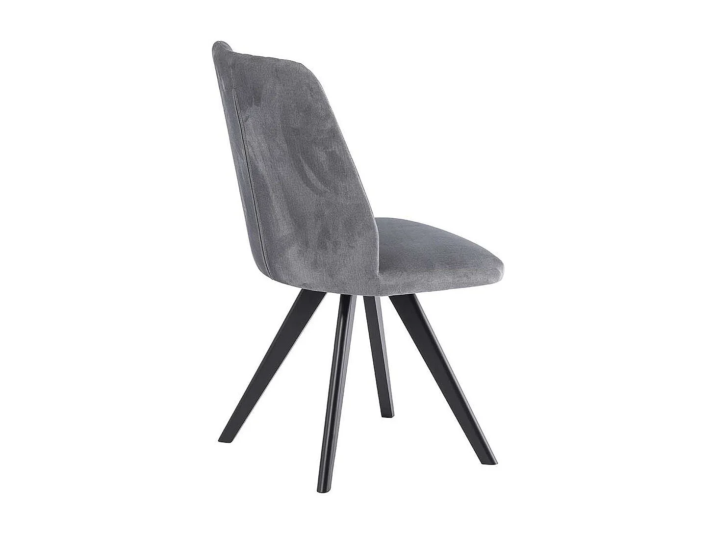 Grauer Polsterstuhl mit Gestell aus Massivholz Schwarz (2er Set)