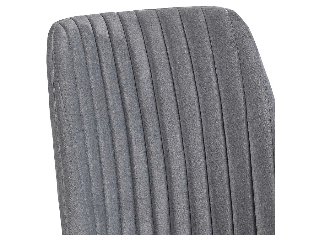 Grauer Polsterstuhl mit Gestell aus Massivholz Schwarz (2er Set)