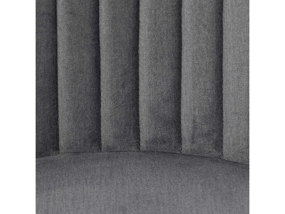 Grauer Polsterstuhl mit Gestell aus Massivholz Schwarz (2er Set)