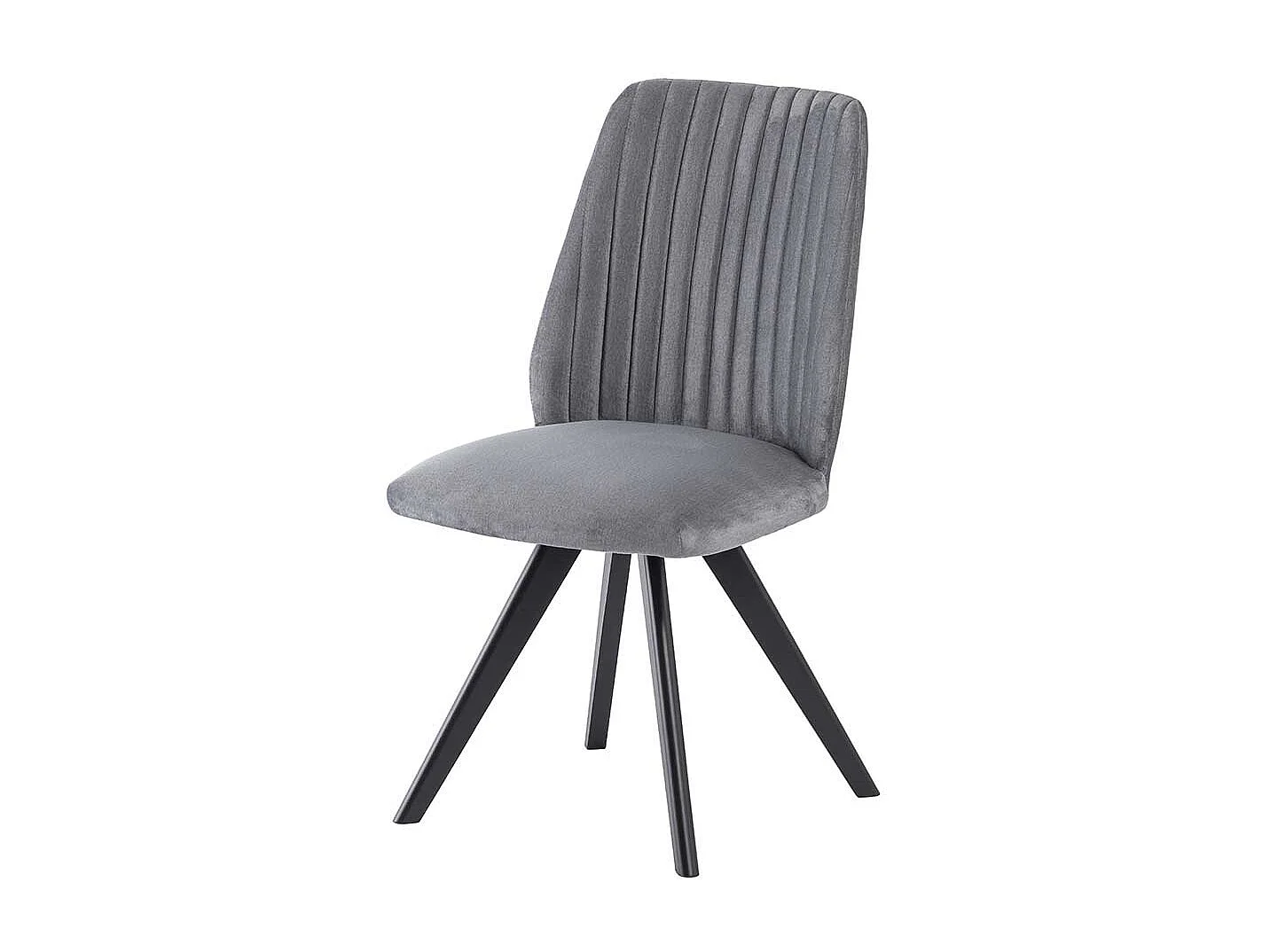 Grauer Polsterstuhl mit Gestell aus Massivholz Schwarz (2er Set)