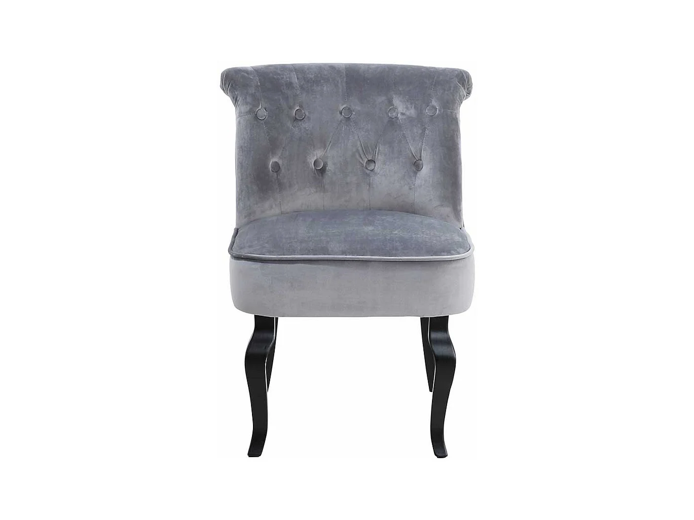 Samt Polsterstuhl in Grau Knopfsteppung