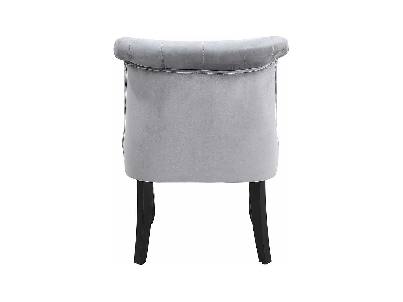 Samt Polsterstuhl in Grau Knopfsteppung