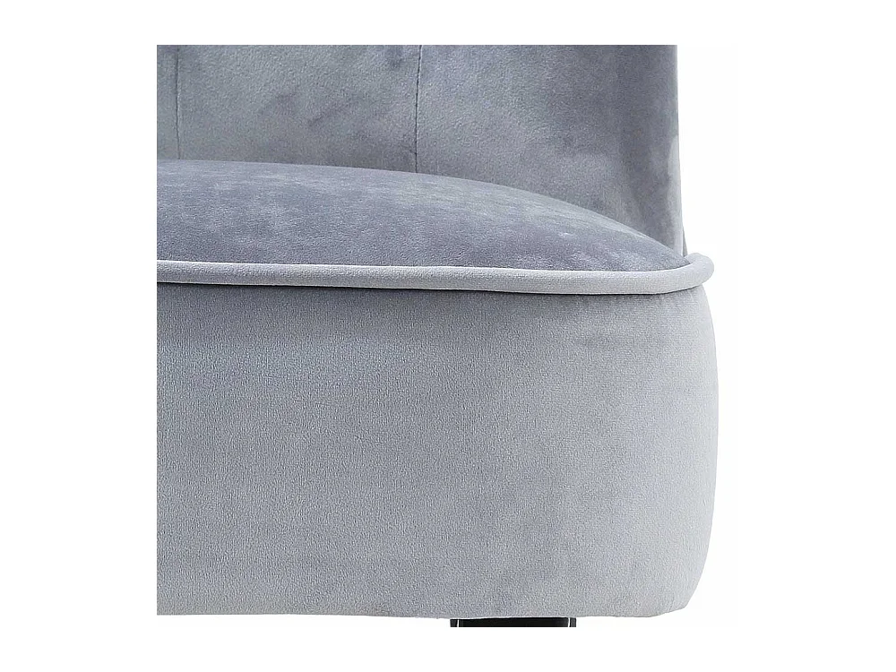 Samt Polsterstuhl in Grau Knopfsteppung