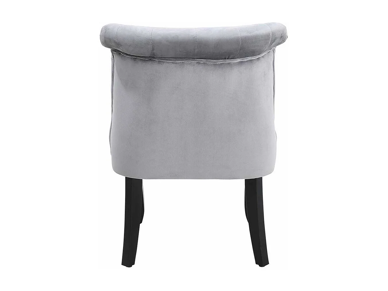 Samt Polsterstuhl in Grau Knopfsteppung
