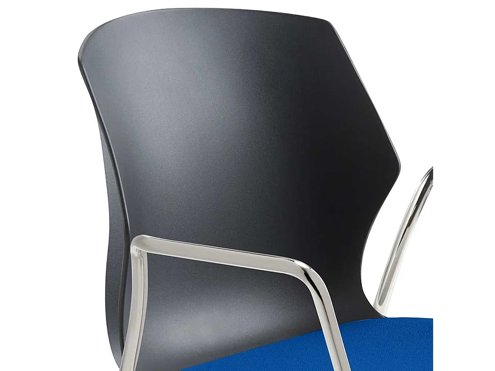 Armlehnenstuhl in Anthrazit und Blau Made in Germany