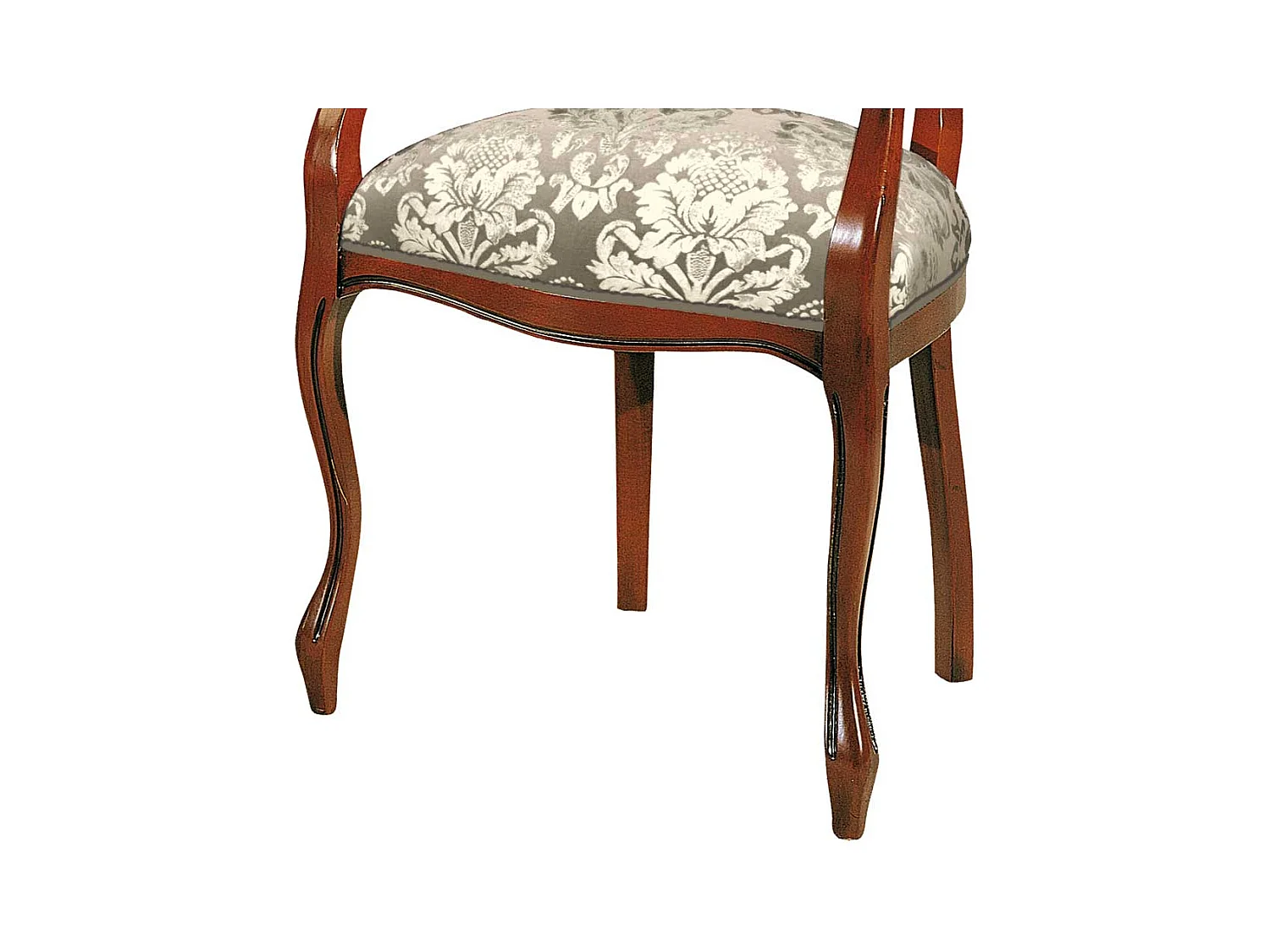 Barocker Armlehner mit Medaillon Rückenlehne Schnitzereien