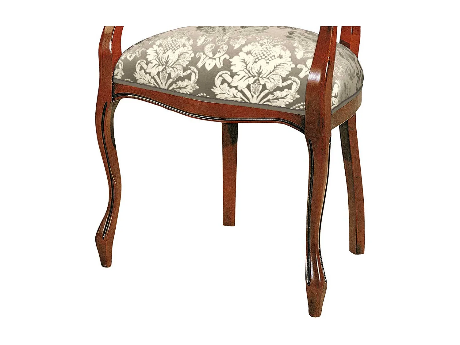 Barocker Armlehner mit Medaillon Rückenlehne Schnitzereien