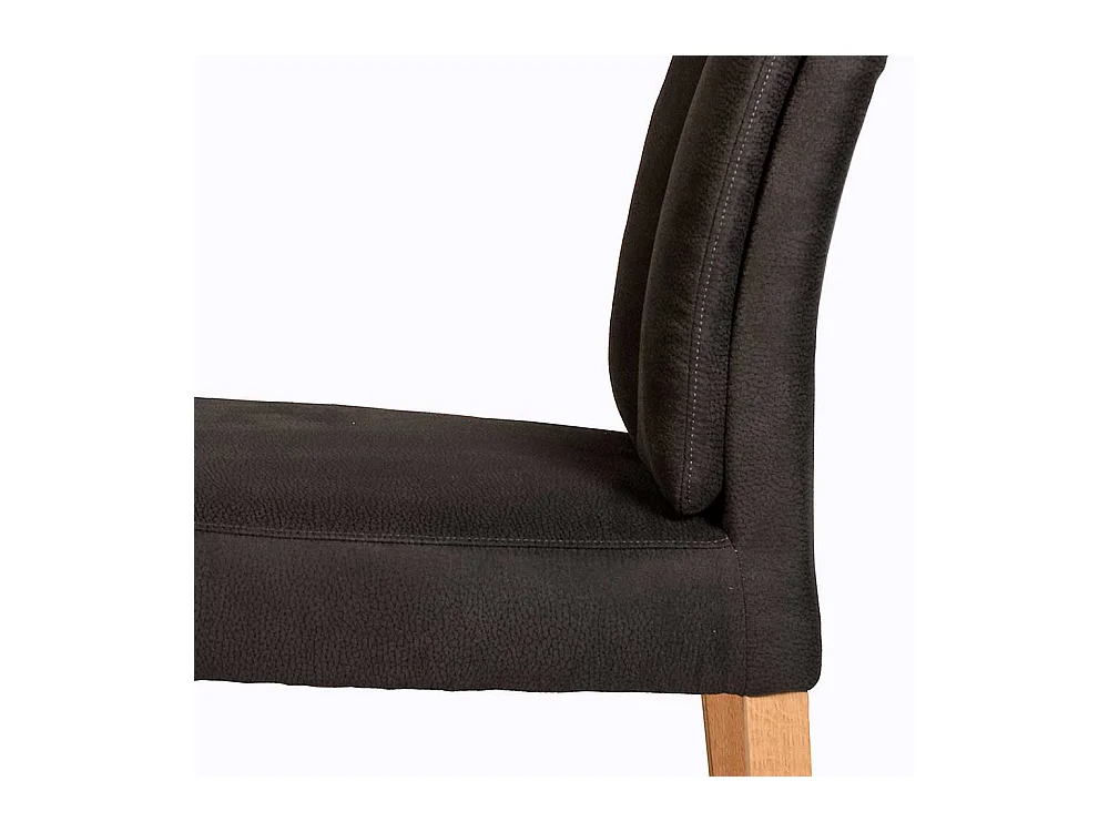 Microfaser Polsterstuhl in Anthrazit Gestell aus Massivholz Eiche
