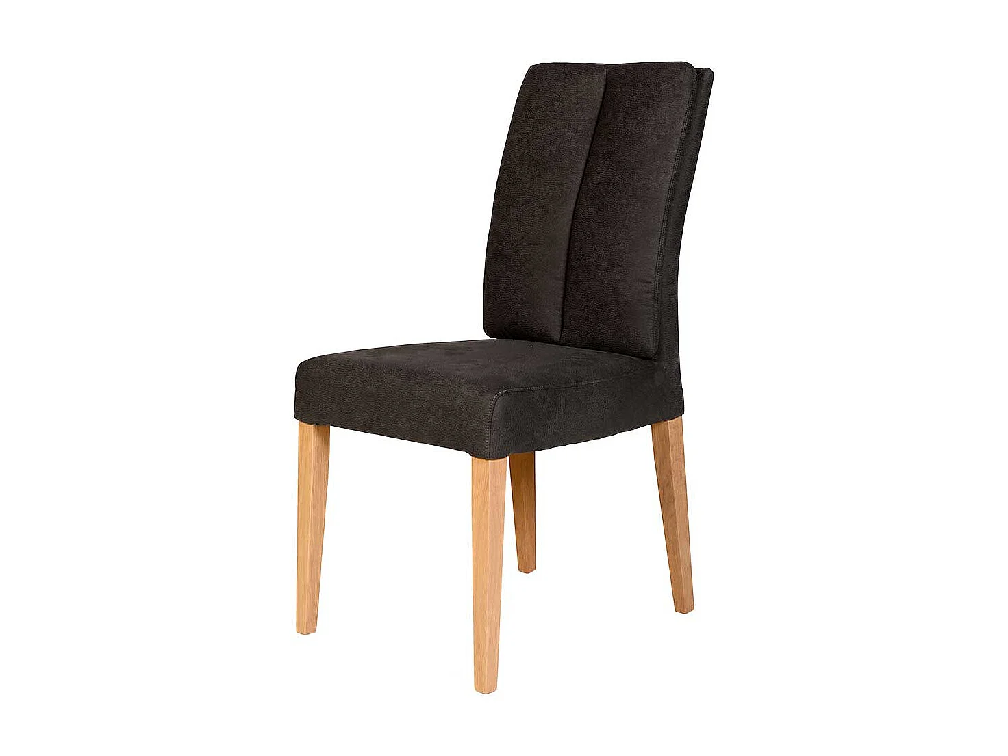 Microfaser Polsterstuhl in Anthrazit Gestell aus Massivholz Eiche