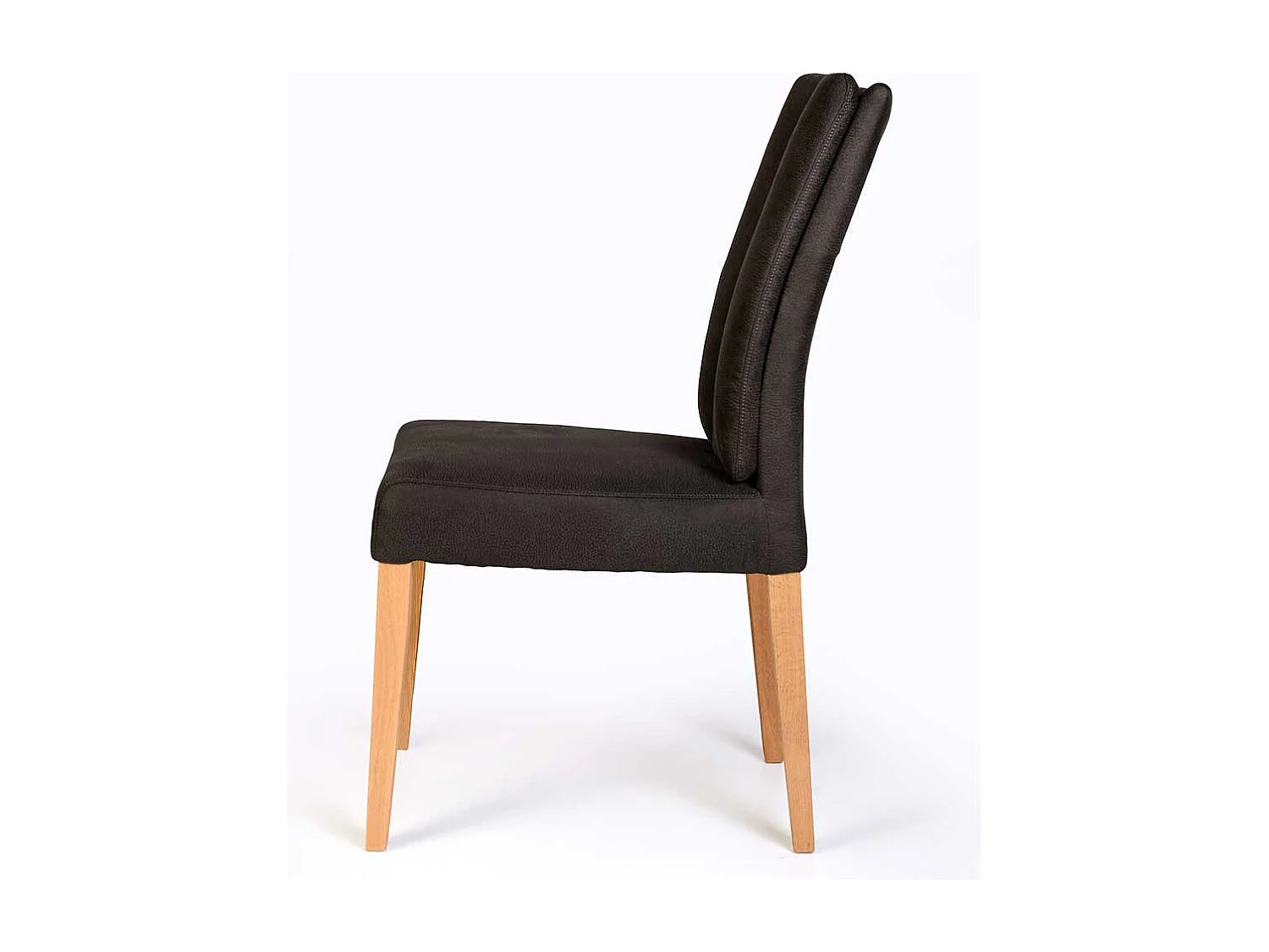 Microfaser Polsterstuhl in Anthrazit Gestell aus Massivholz Eiche (2er Set)