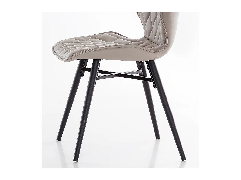 Esszimmerstuhl in Grau gesteppt Kunstleder (2er Set)