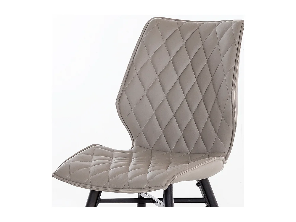 Esszimmerstuhl in Grau gesteppt Kunstleder (2er Set)