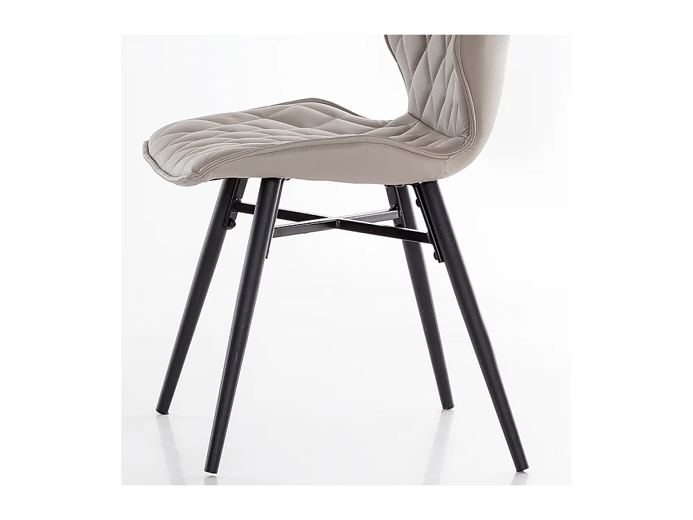 Esszimmerstuhl in Grau gesteppt Kunstleder (2er Set)