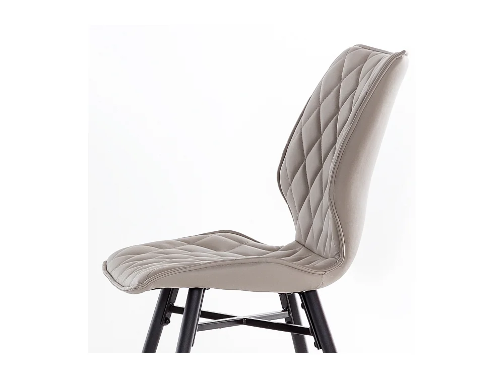 Esszimmerstuhl in Grau gesteppt Kunstleder (2er Set)