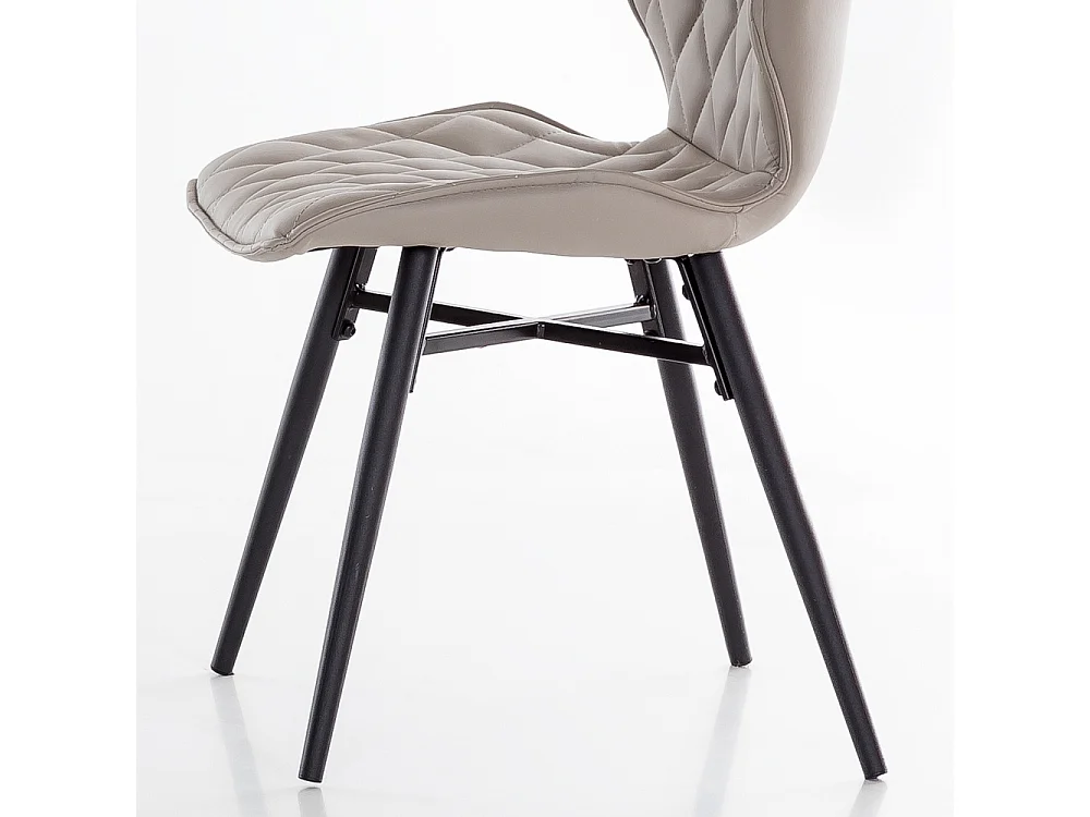 Esszimmerstuhl in Grau gesteppt Kunstleder (2er Set)