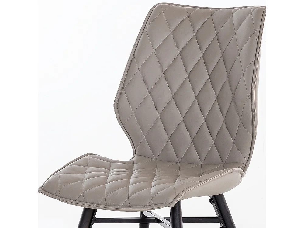 Esszimmerstuhl in Grau gesteppt Kunstleder (2er Set)