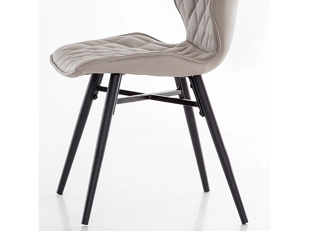 Esszimmerstuhl in Grau gesteppt Kunstleder (2er Set)