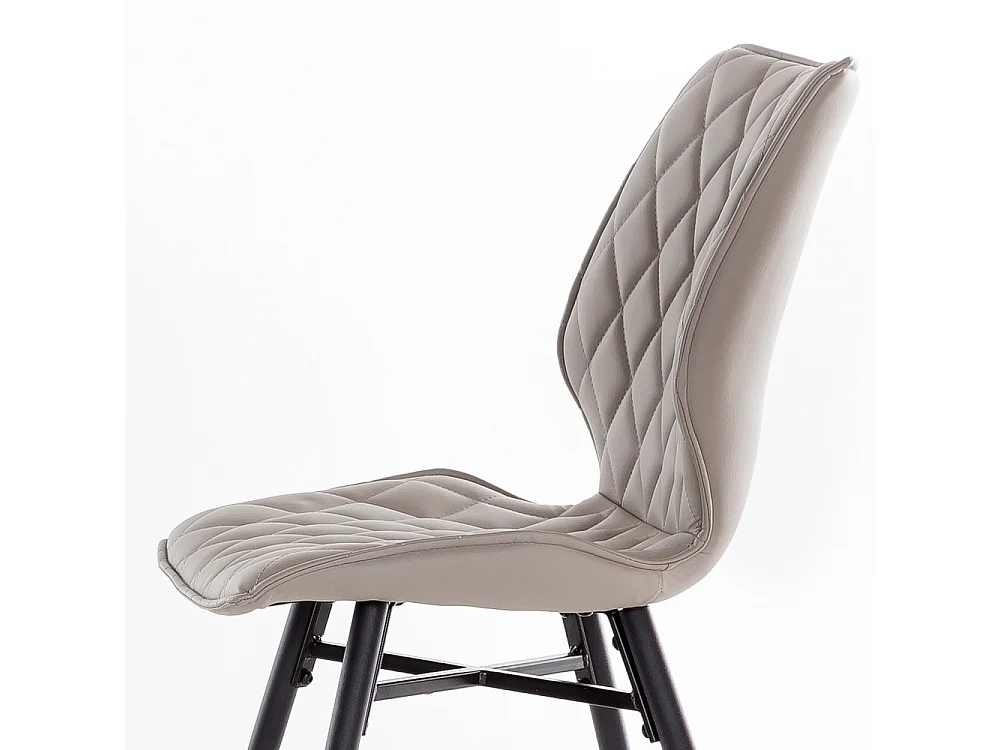 Esszimmerstuhl in Grau gesteppt Kunstleder (2er Set)